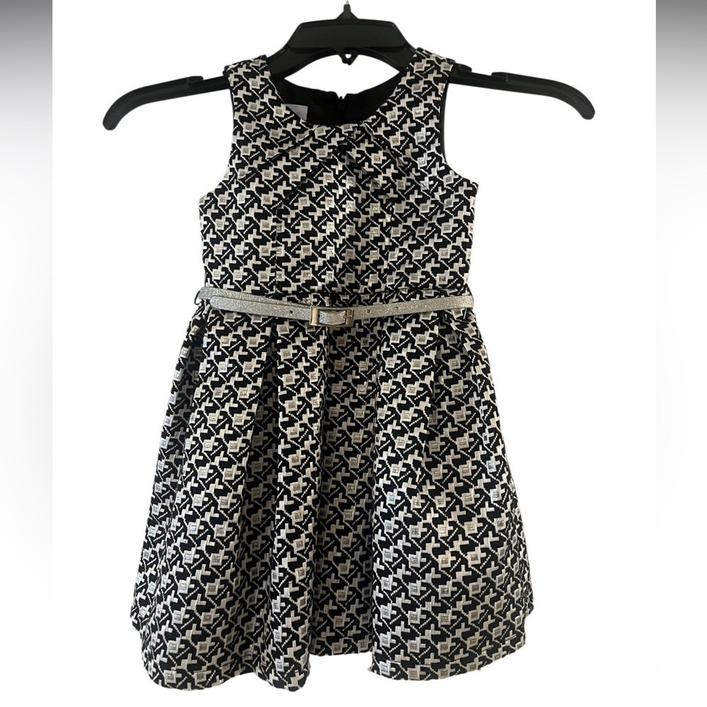 Black and Silver Fancy Toddler Dress- Size 2T Bonnie Jean- like new